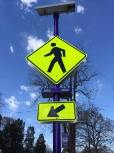 pedestrian warning sign