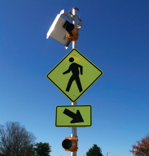 Economy Solar Powered Flashing LED PEDESTRIAN CROSSING Sign