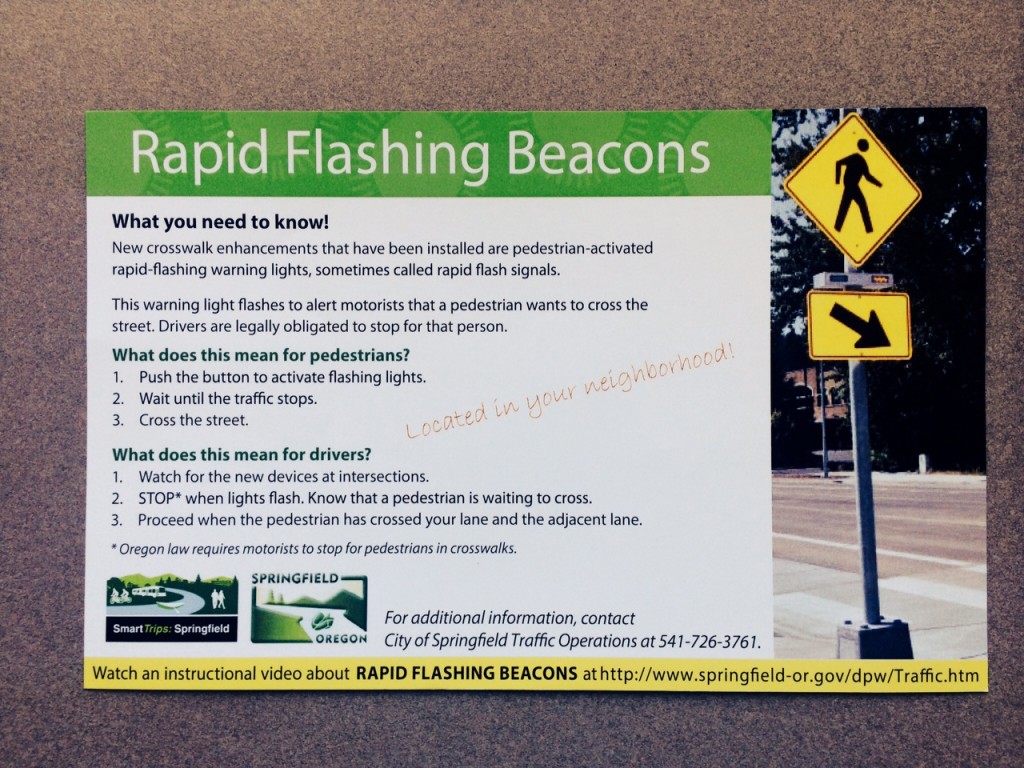 Rapid Flashing Beacon in Springfield OR
