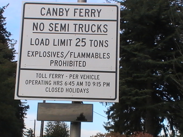 Ferry sign daytime close-up