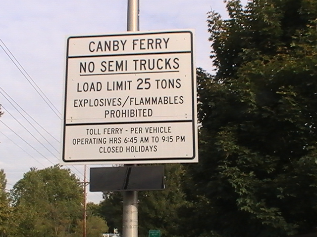 Ferry sign-front no road view